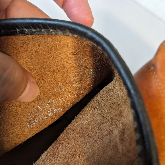 Golden Retriever Brown Leather Boots Neoprene Cushion Oil Resistant 10D NWT - Picture 12 of 13